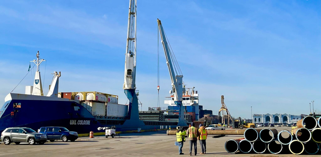 South Jersey Port’s Paulsboro Terminal Handles Giant Monopiles Breakbulk