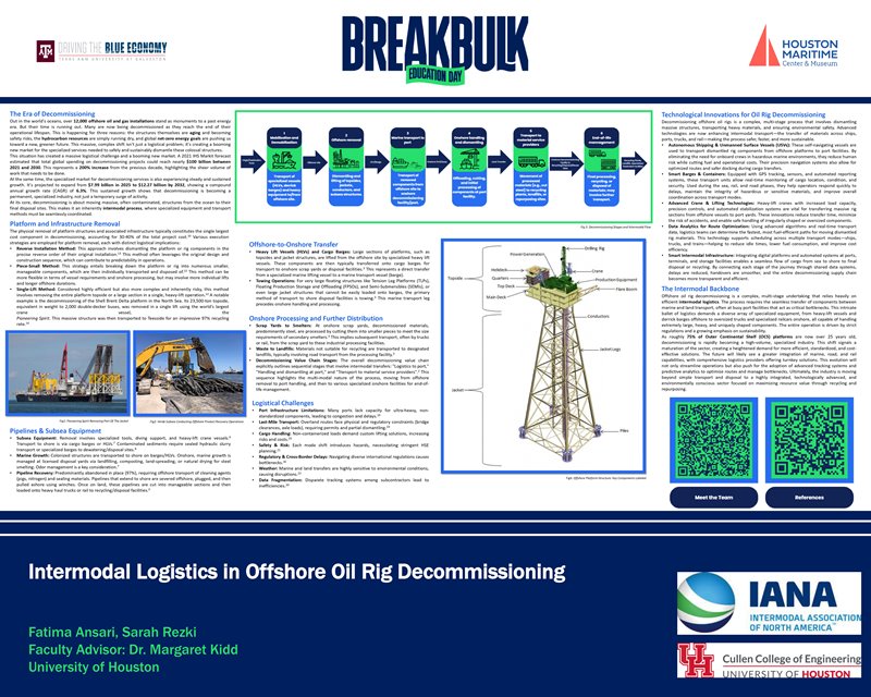 Intermodal Logistics in Offshore Oil Rig Decommissioning