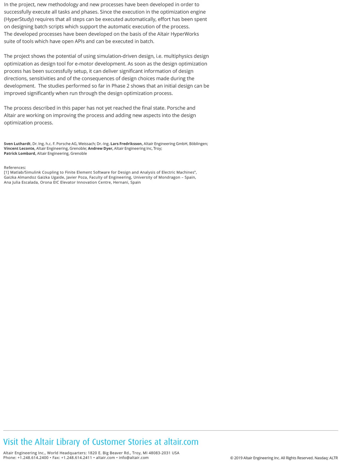 E-motor Design using Multiphysics Optimization white paper